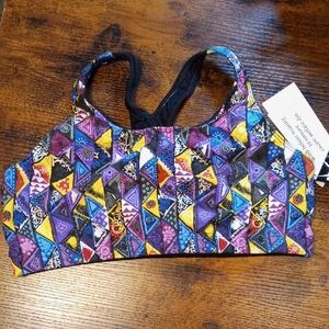 NWT 3X Danskin Abstract art Unpadded Wirefree Racerback sports Bra